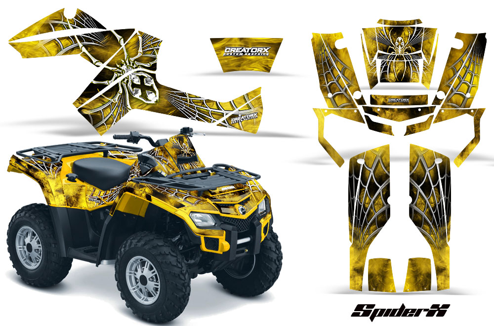 Can-Am Outlander 800 Graphics Kit SpiderX Yellow YB